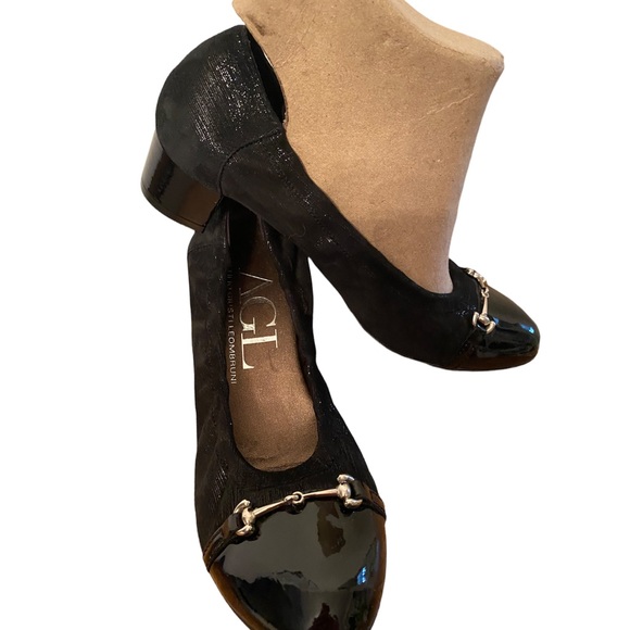 AGL black shoes with small heel size 39 - Picture 2 of 6